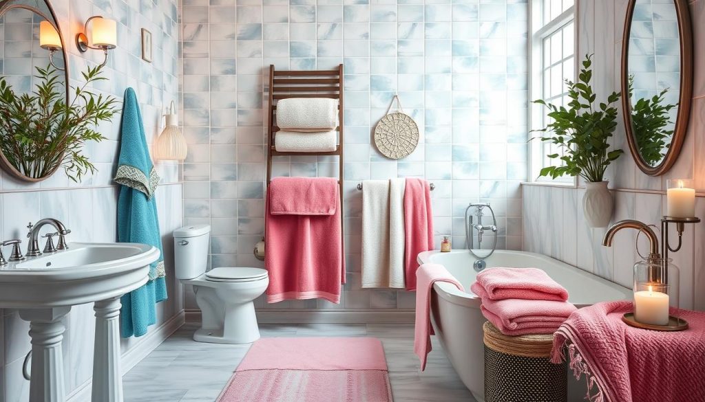 Color coordination in bathroom decor