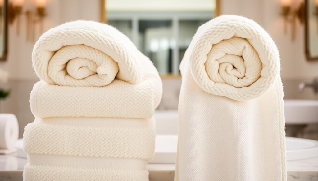 Combed cotton and ring-spun cotton towels