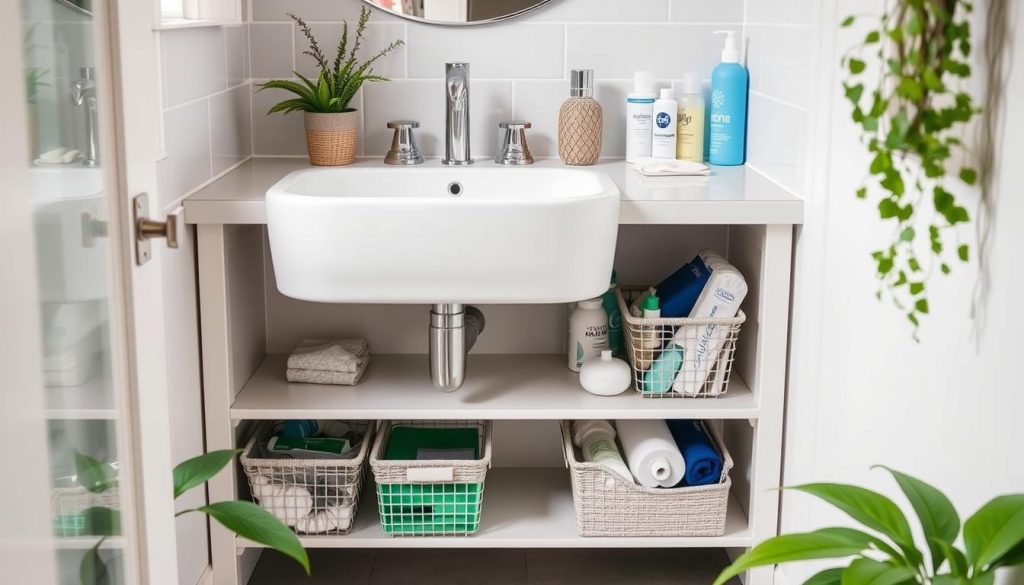 Compact bathroom shelving DIY