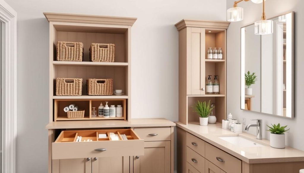 Creative storage ideas for DIY bathroom vanities