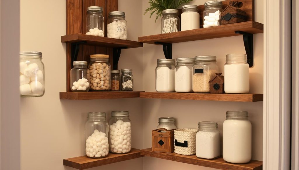 DIY Mason jar bathroom storage ideas