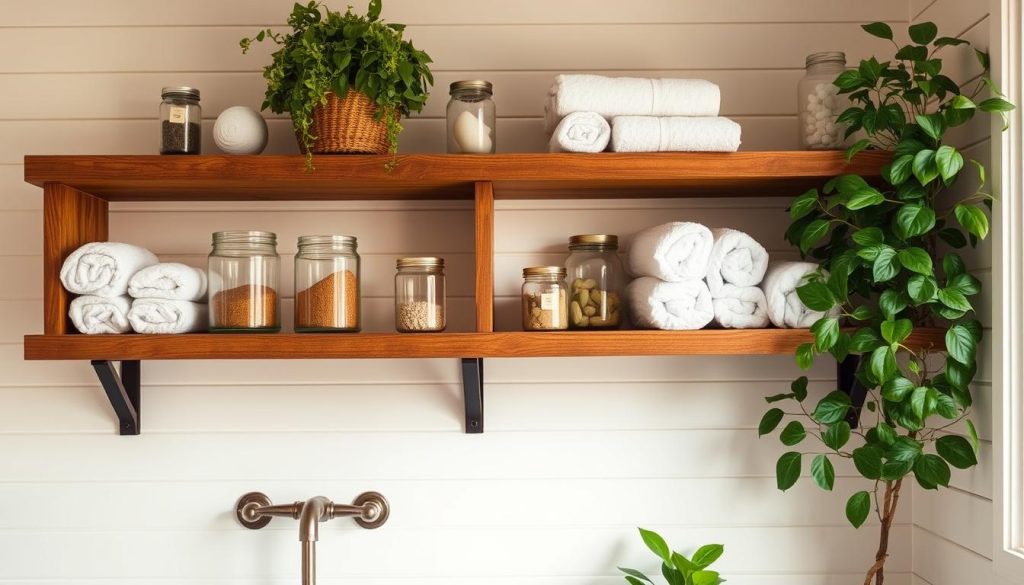 DIY bathroom shelves