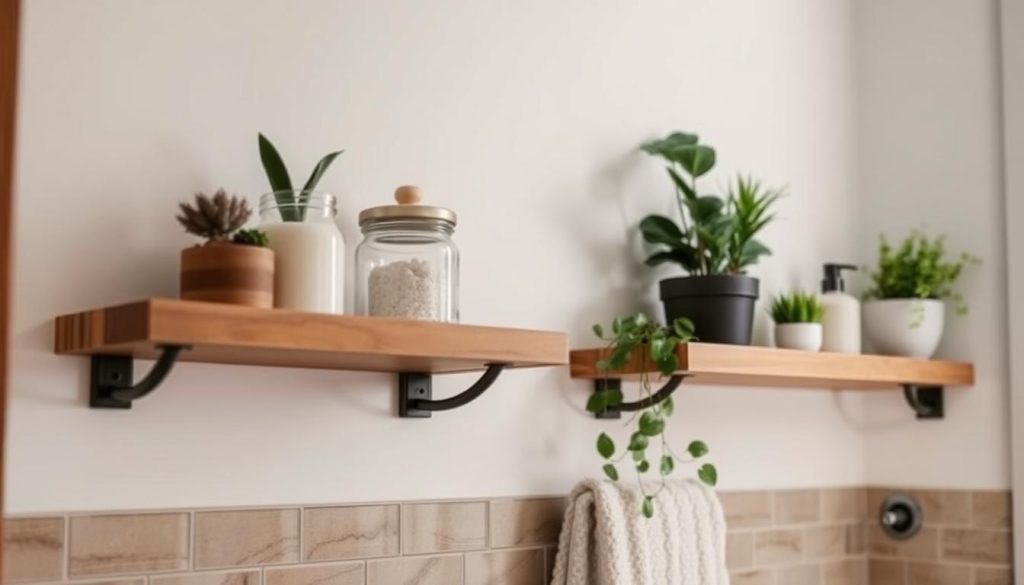 DIY bathroom shelves for small spaces