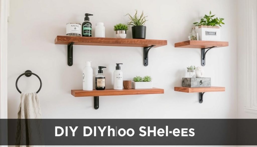 DIY bathroom shelves for vertical storage