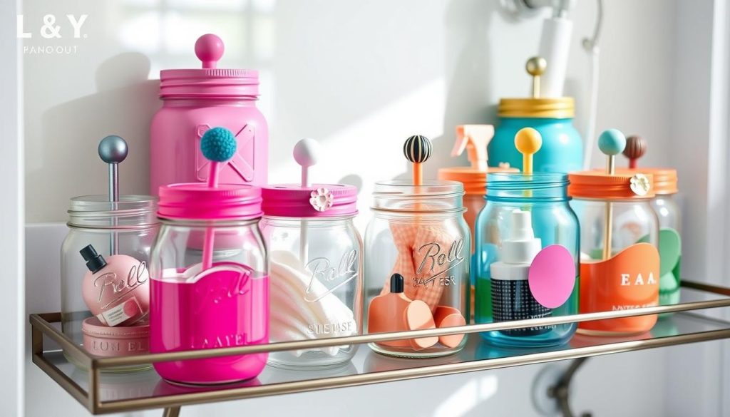 DIY mason jar projects with decorative knobs