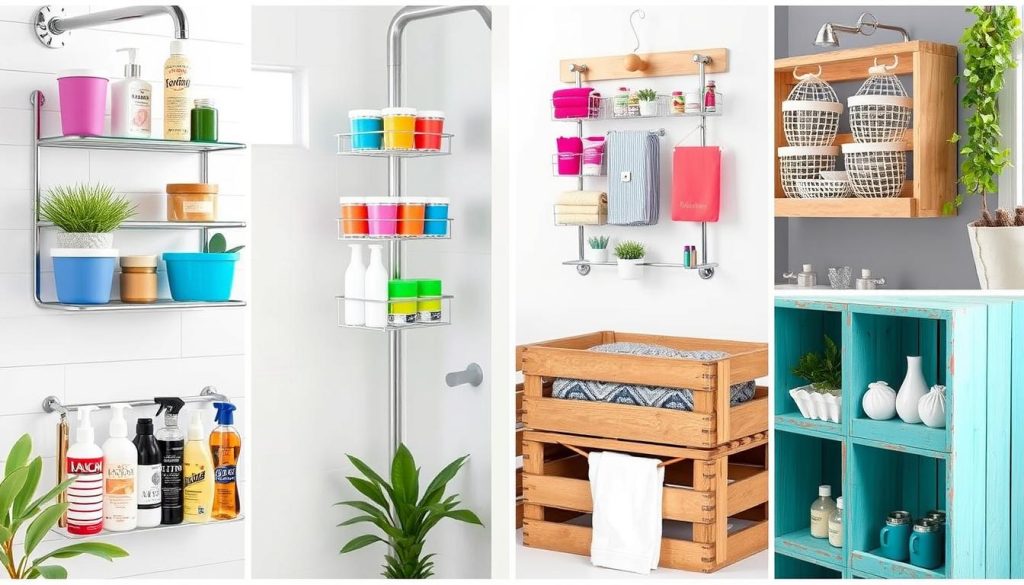 DIY shower storage solutions