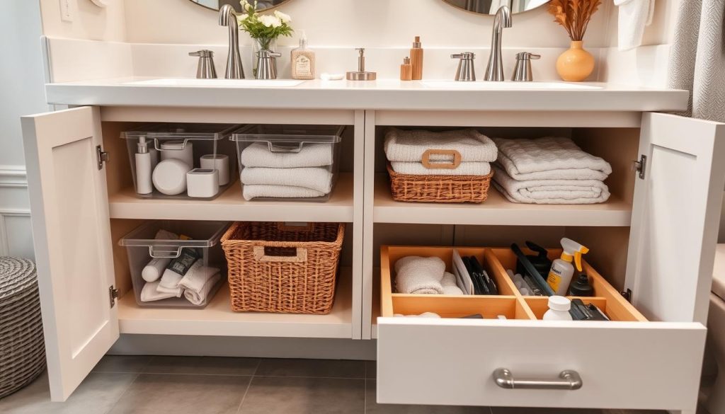 DIY vanity storage solutions