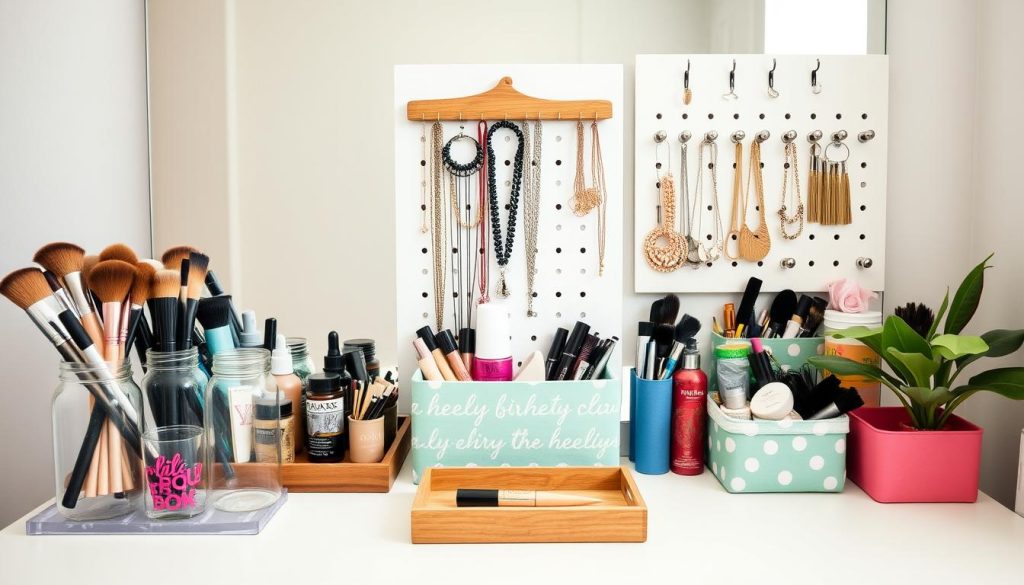 DIY vanity storage solutions