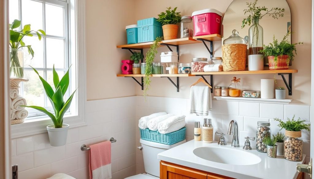 Dollar store bathroom organization