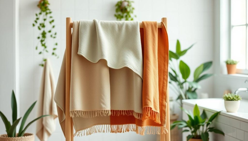 Eco-friendly towels with natural color palette