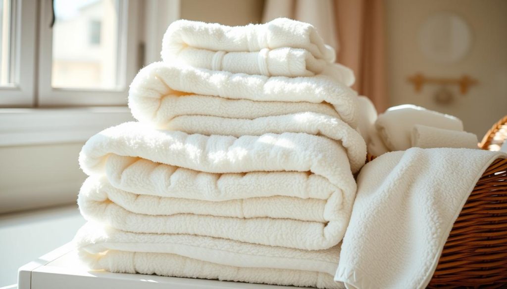 Fluffing bath towels