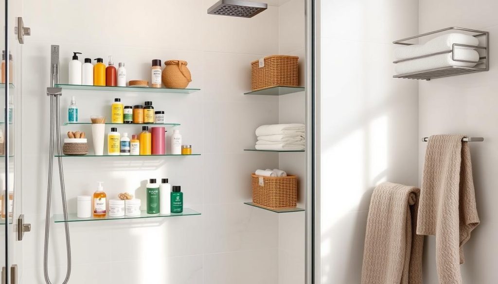 Functional shower storage system