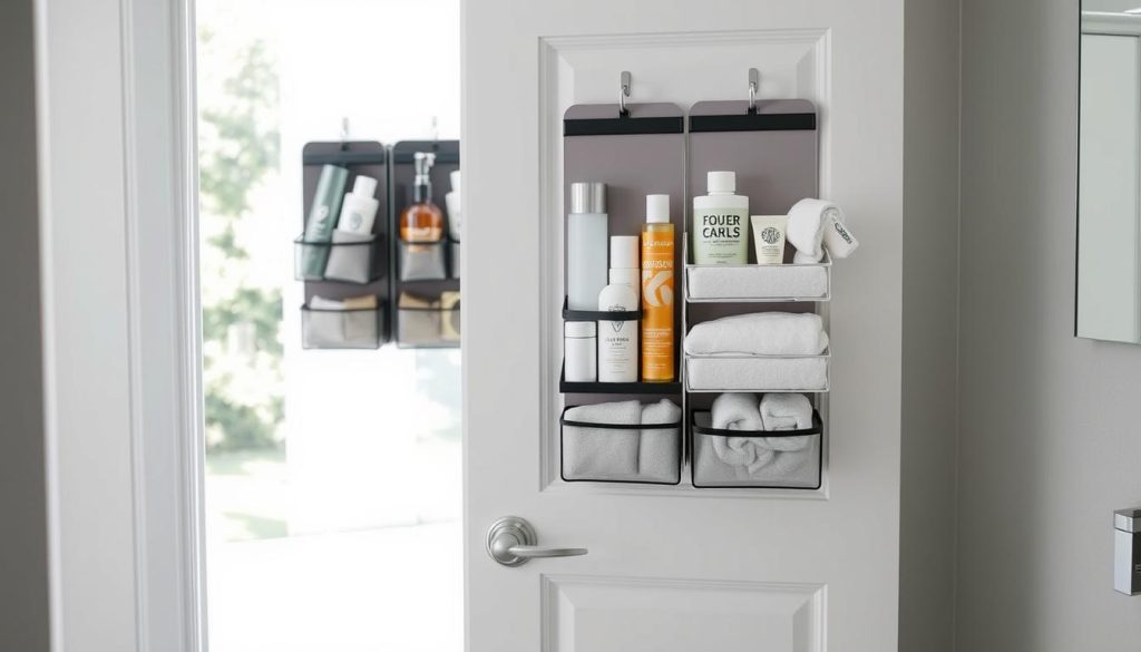 Hanging organizers for bathroom storage