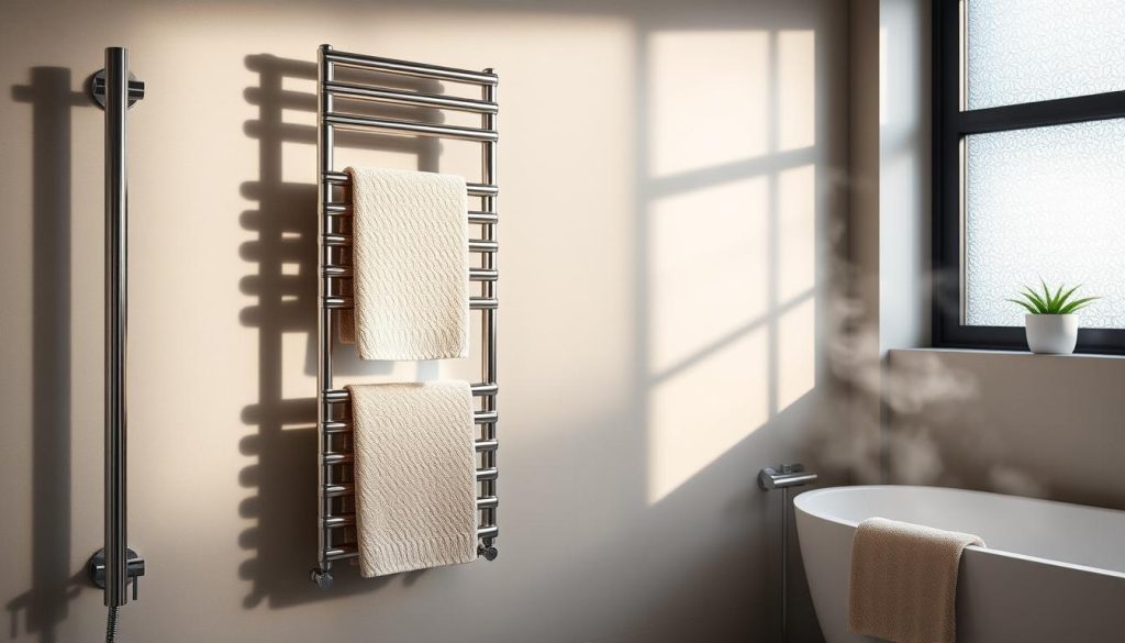 Heated towel rail for drying towels properly