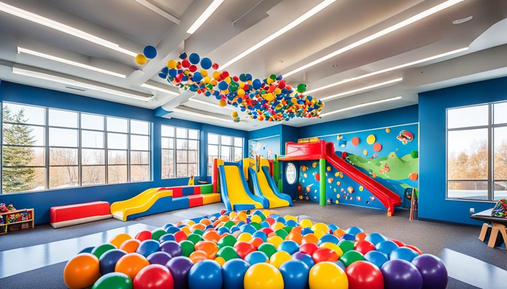 Indoor slides in playroom design