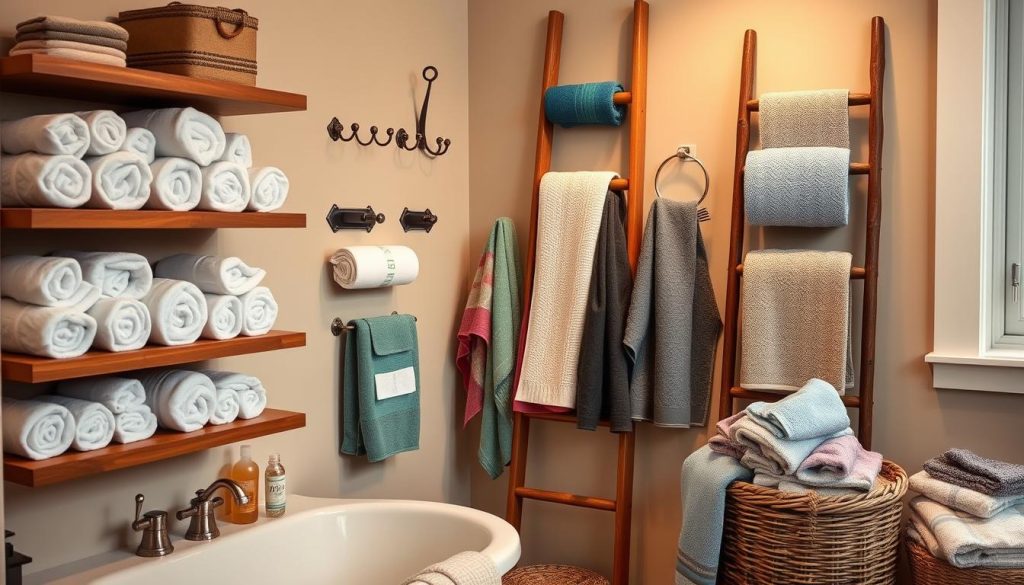 Innovative bath towels display ideas