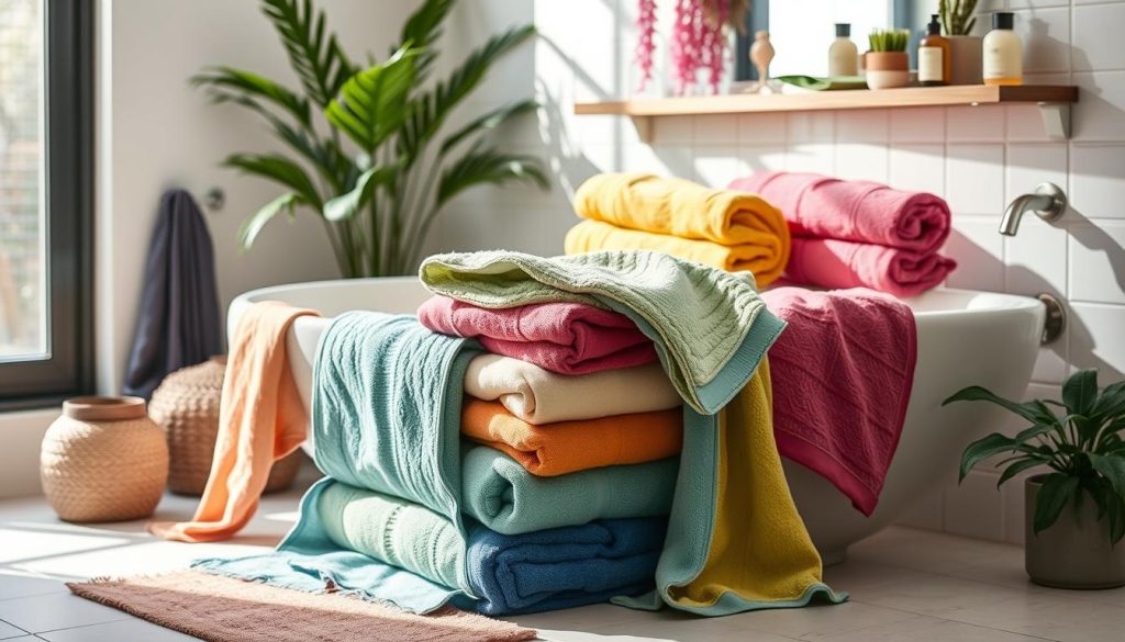 Low-impact dyes for eco-friendly towels