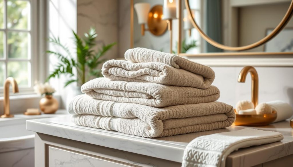 Luxury bath towels made from high-end materials