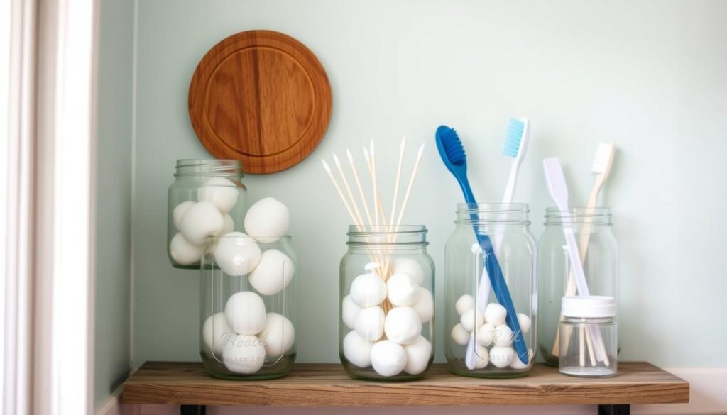 Mason jar storage ideas for bathroom