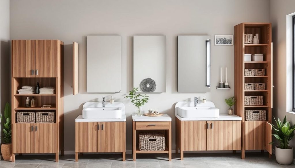 Multi-functional storage furniture for bathrooms