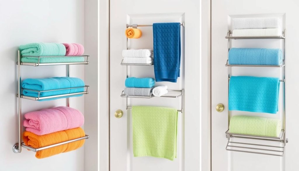 Multi-tiered racks for towel storage