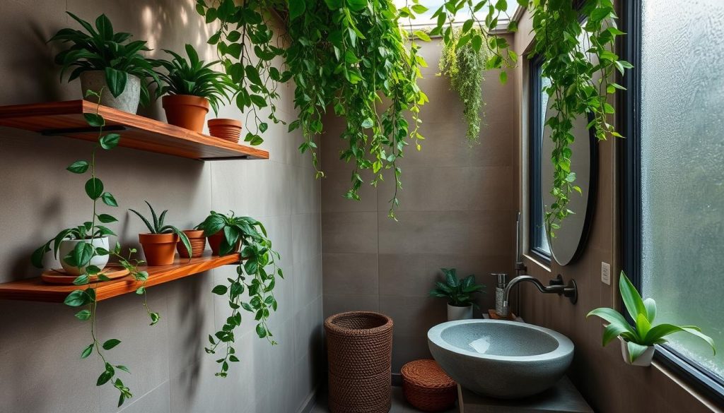 Natural elements in bathroom decor