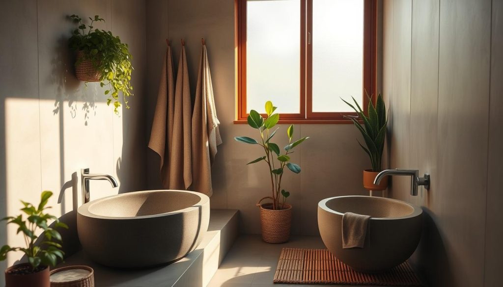 Natural elements in bathroom design