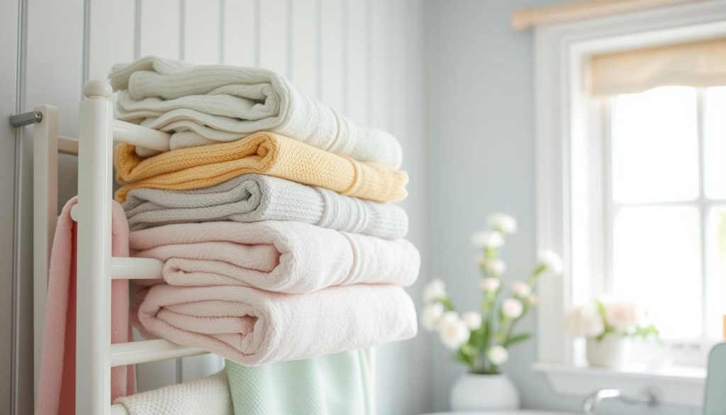 Pastel towel color coordination