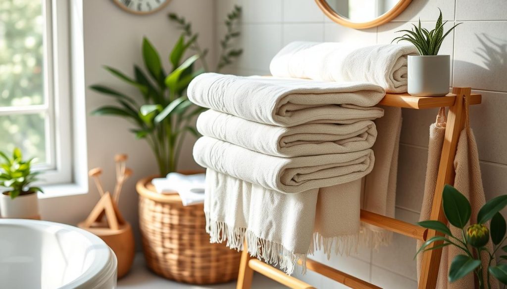 Recycled towels for sustainable bathrooms