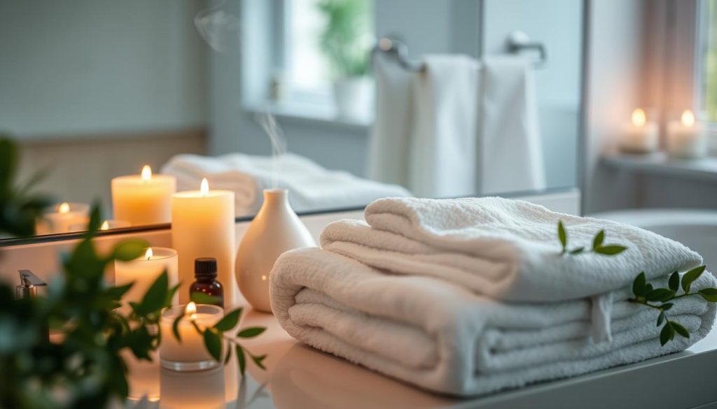 Relaxing bathroom ambiance with aromatherapy