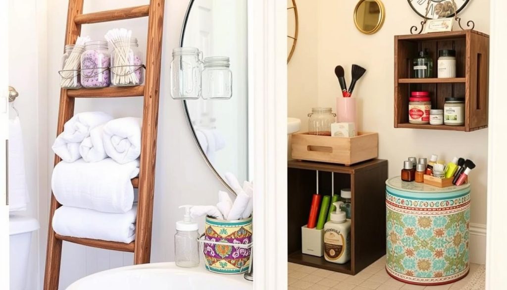 Repurposed bathroom storage ideas