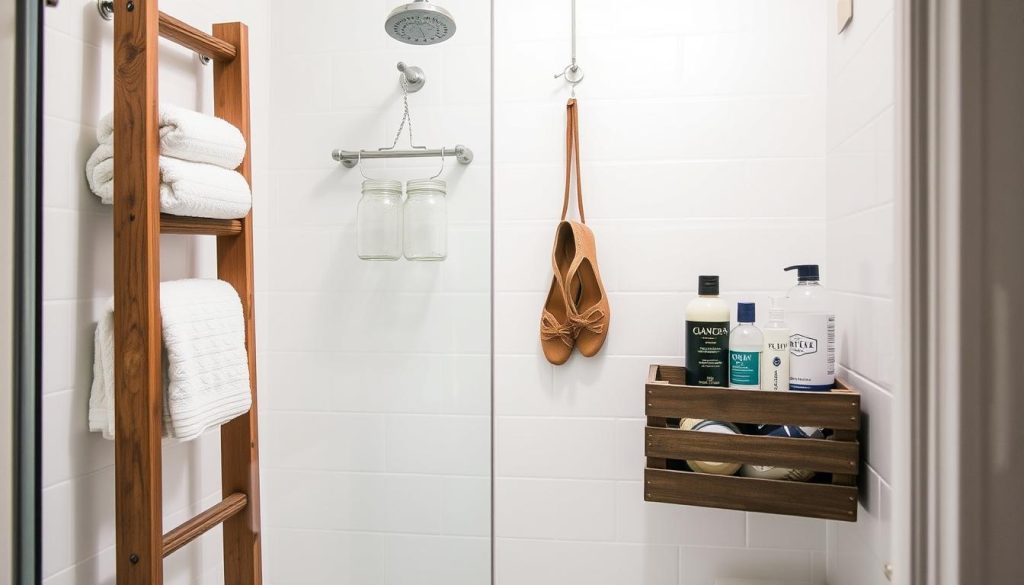 Repurposed storage ideas for shower organization