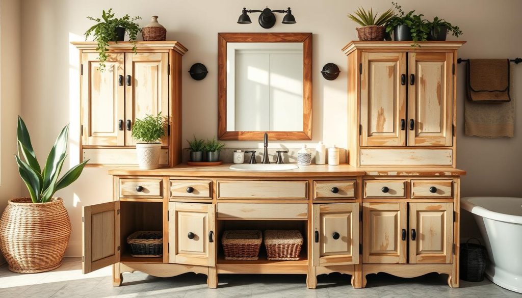 Repurposed vanity cabinets