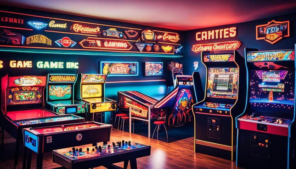 Retro arcade game room design