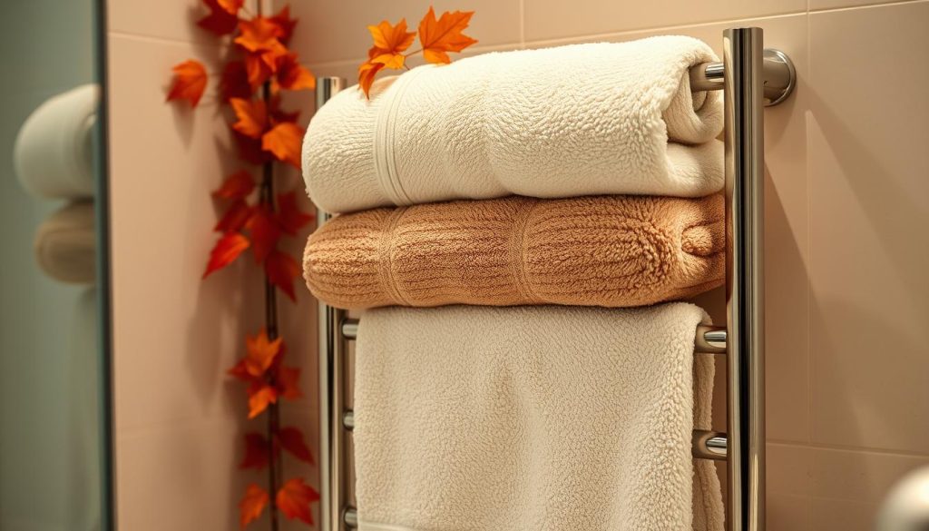 Seasonal towel care with heated towel rails