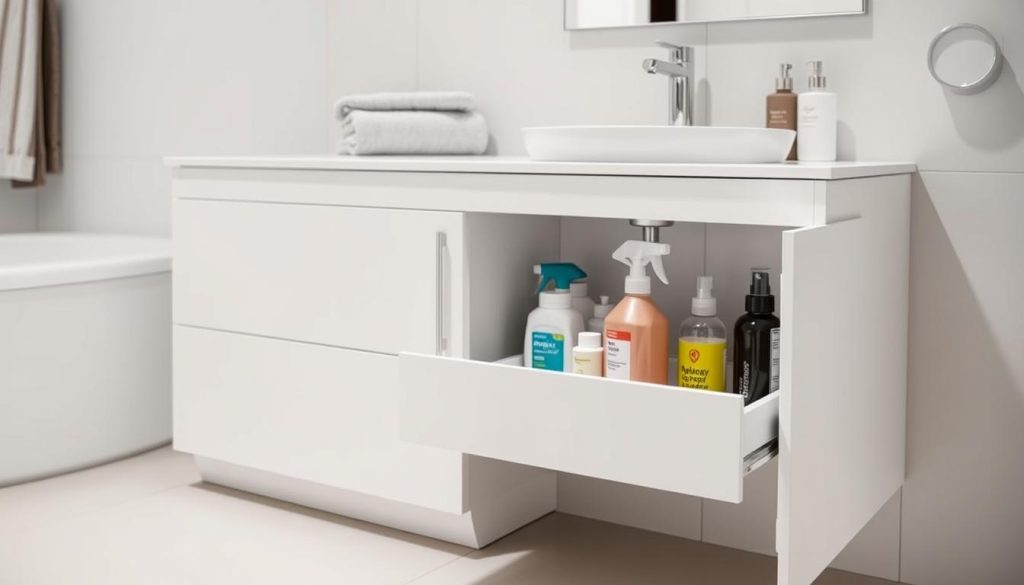 Sliding drawers for under sink storage