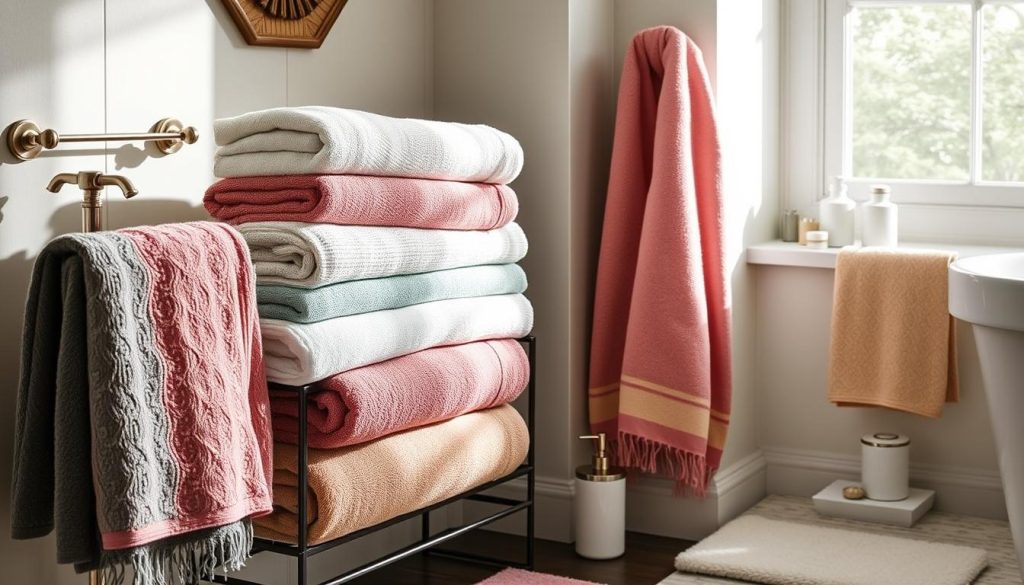 Towel decor ideas for bathroom color coordination