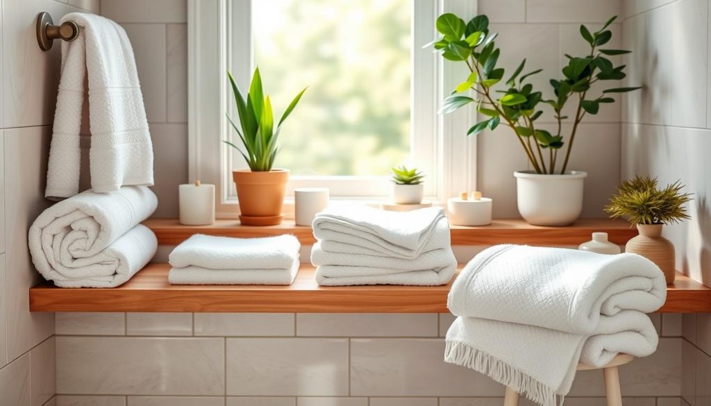 Towel folding techniques for bathroom organization