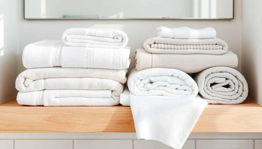 Towel folding techniques for bathroom styling