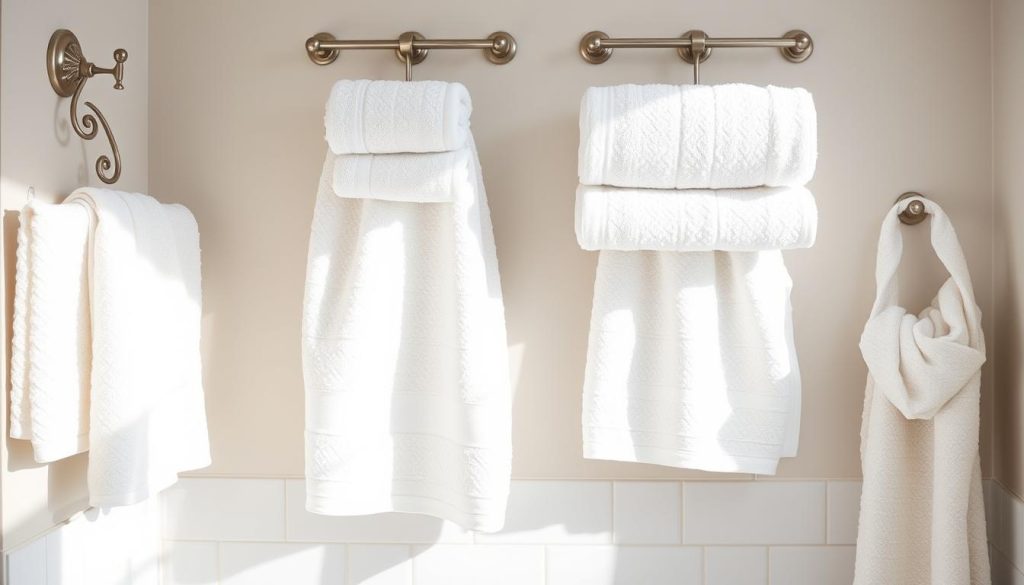 Towel folding techniques for hanging