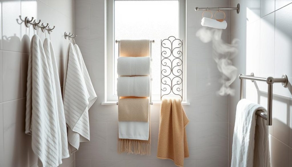 Towel hanging techniques for optimal drying