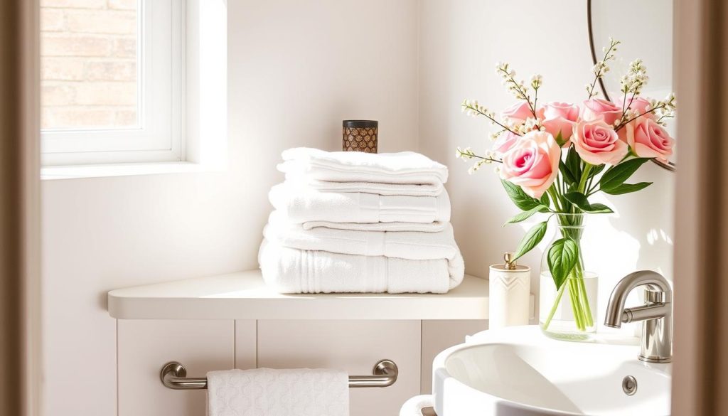 Towel presentation tips for small bathrooms