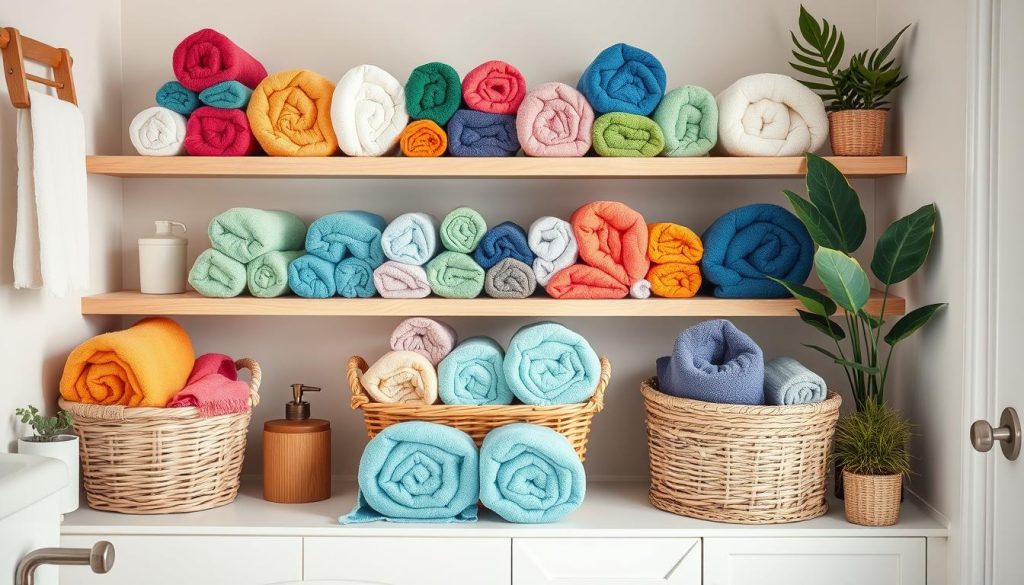 Towel rolling techniques for a clutter-free bathroom