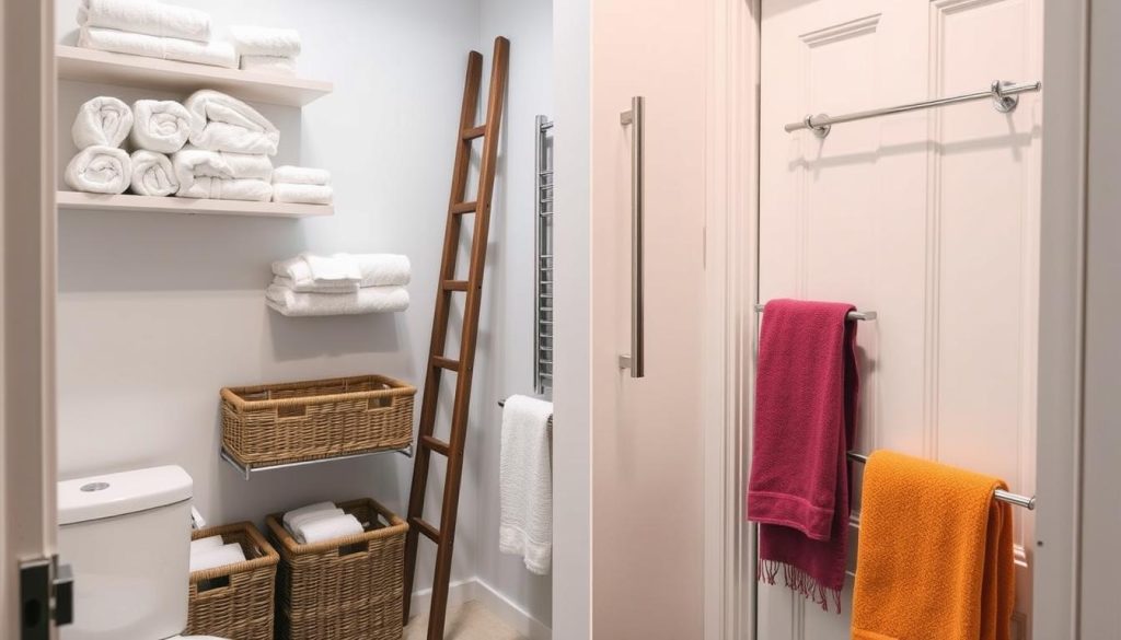 Towel storage solutions for small bathrooms