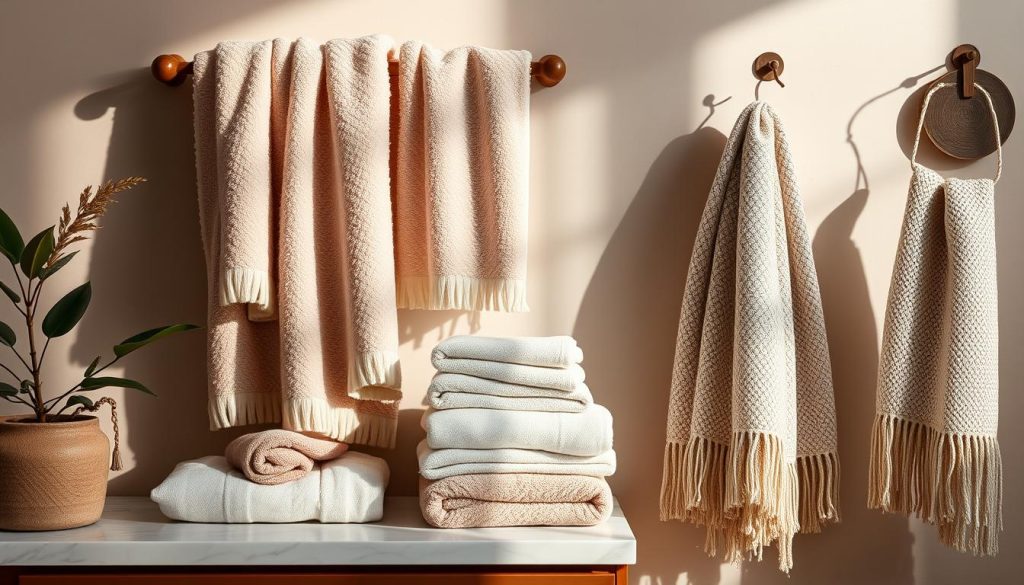 Towel textures bathroom ambiance