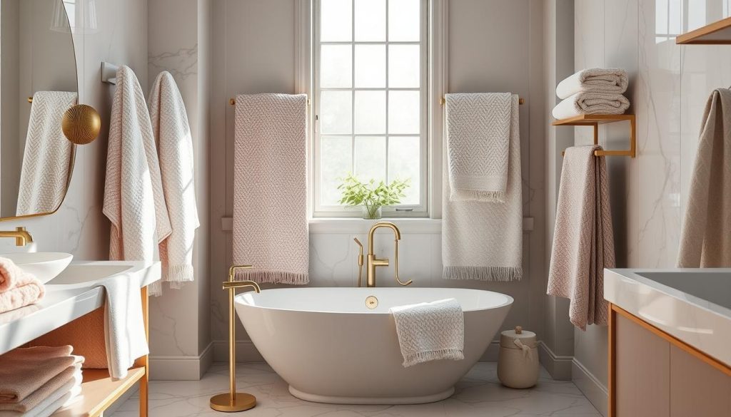 Towel textures in bathroom design