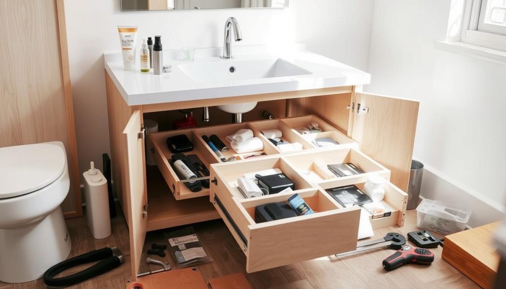 Under sink drawers installation