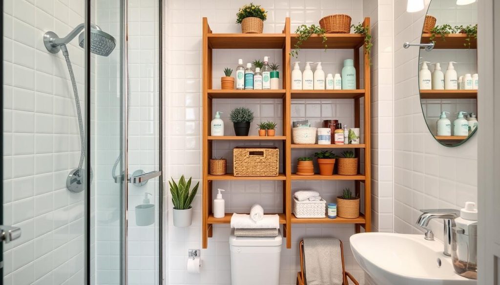 Vertical bathroom storage DIY