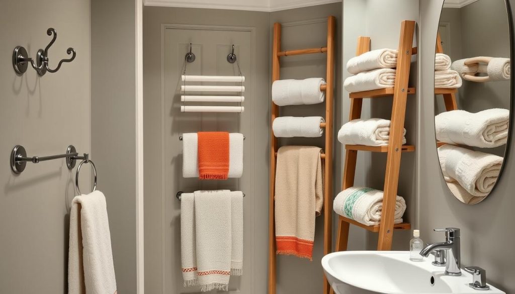 Vertical storage solutions for towels