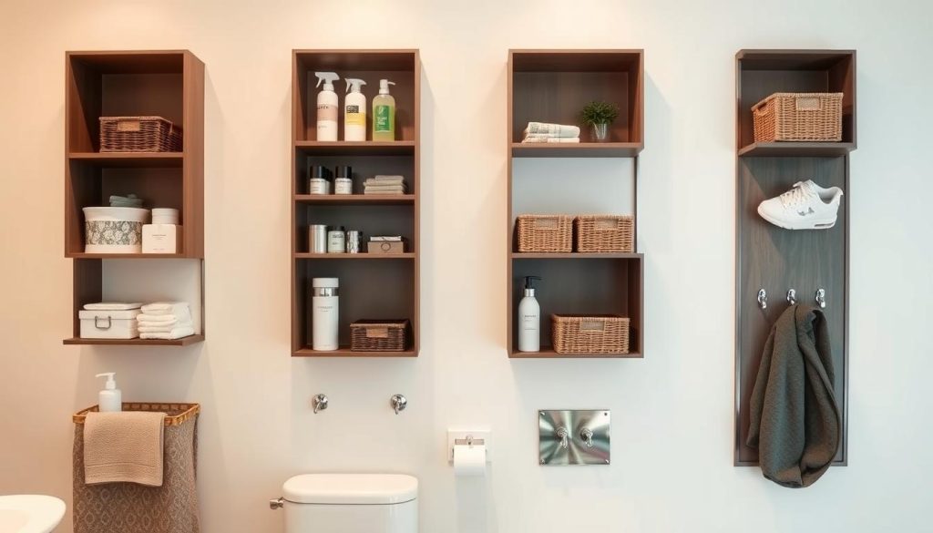 Wall-mounted bathroom storage solutions